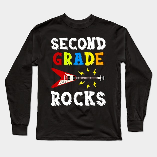 Second Grade Rocks Teacher Student Kid Back To School Long Sleeve T-Shirt by hardyhtud